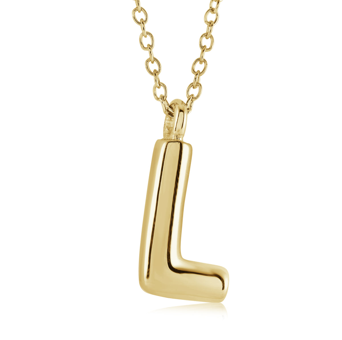 Veloria Gold Plated Stainless Steel Bubble Initial L Pendant