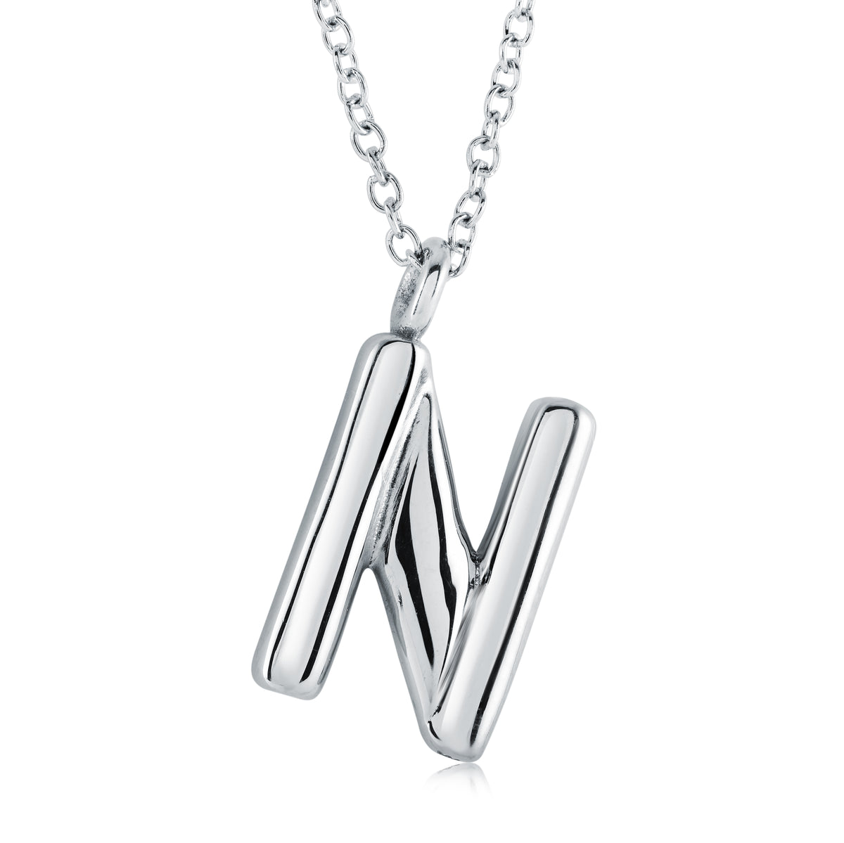 Veloria Stainless Steel Bubble Initial N Pendant