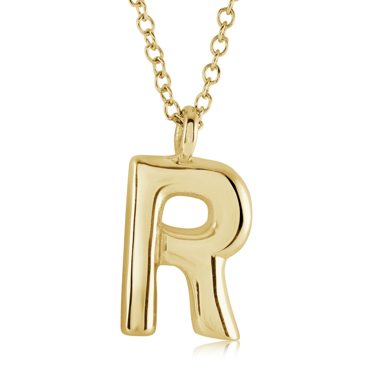 Veloria Stainless Steel Bubble Initial R Pendant