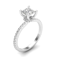 14Kt White Gold Classic Prong Engagement Ring With .80ct Natural Center Diamond