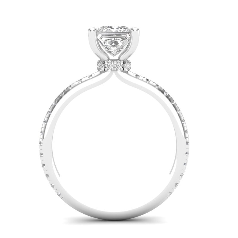 14Kt White Gold Classic Prong Engagement Ring With .80ct Natural Center Diamond