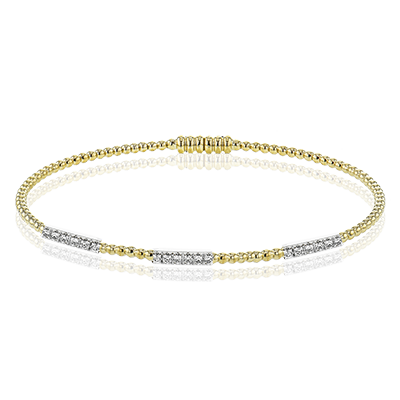Simon G-18Kt Yellow Gold Flexible Bangle with Natural Diamonds