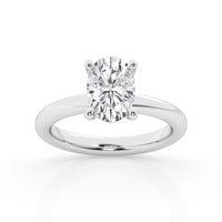 14Kt White Gold Oval 3.01ct Lab-Grown Center Diamond Solitaire Ring