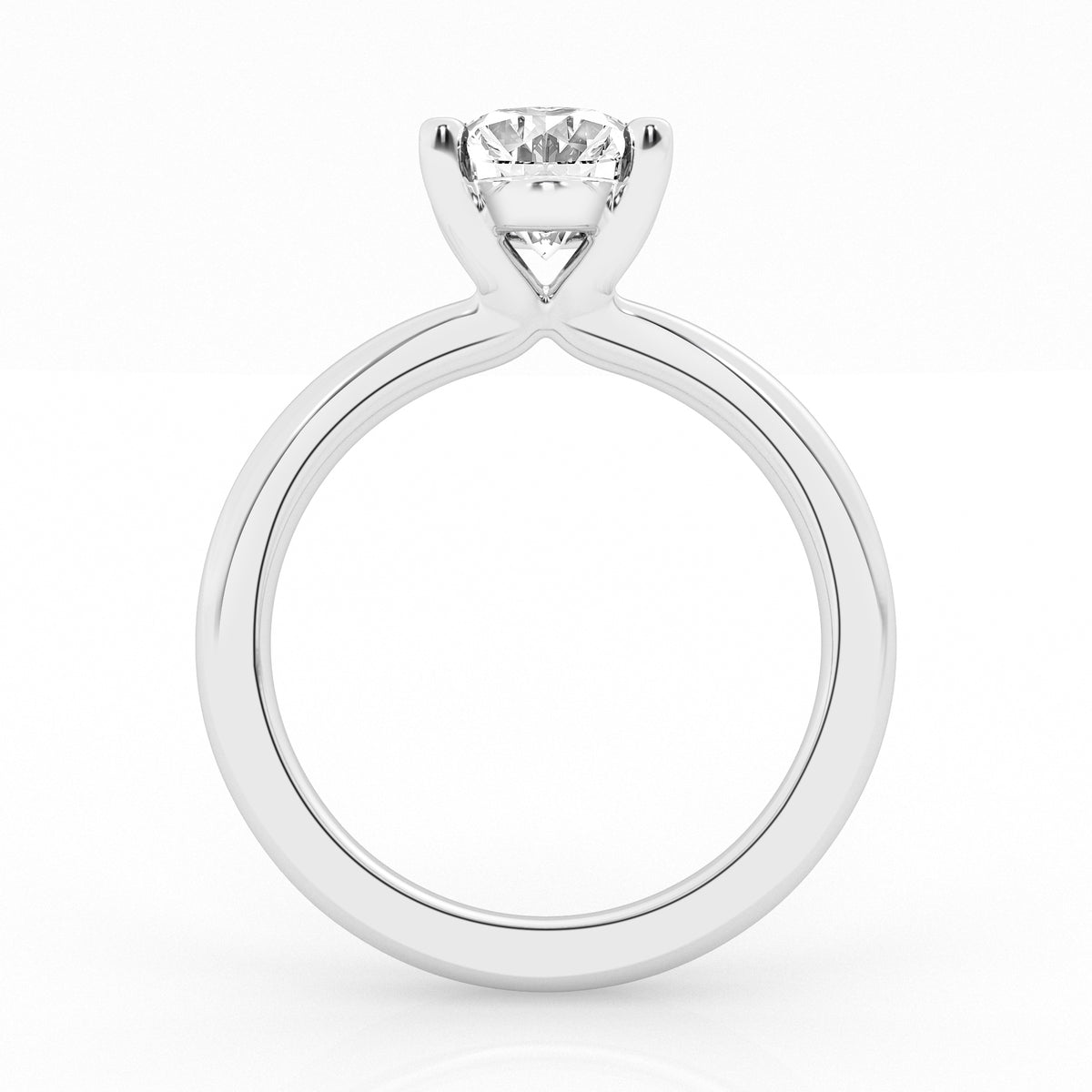 14Kt White Gold Oval 3.01ct Lab-Grown Center Diamond Solitaire Ring