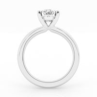 14Kt White Gold Oval 3.01ct Lab-Grown Center Diamond Solitaire Ring
