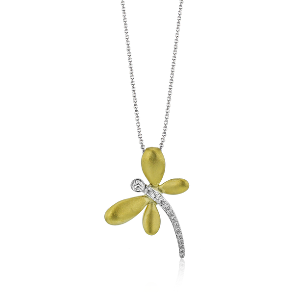 Simon G. 18Kt Yellow and White Gold Butterfly Pendant