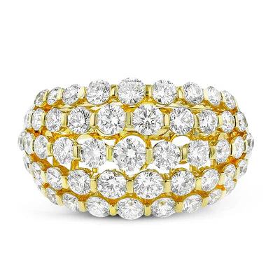 Simon G. 18Kt Yellow Gold 5 Row Tapered Band with Natural Diamonds