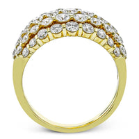 Simon G. 18Kt Yellow Gold 5 Row Tapered Band with Natural Diamonds