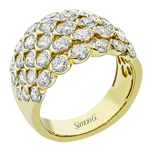 Simon G. 18Kt Yellow Gold 5 Row Tapered Band with Natural Diamonds
