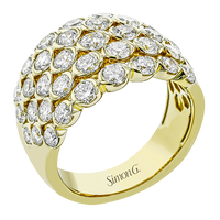 Simon G. 18Kt Yellow Gold 5 Row Tapered Band with Natural Diamonds