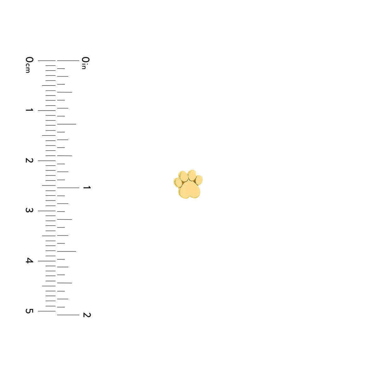 14Kt Yellow Gold Dog Paw Stud Earrings