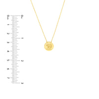 14K Yellow Gold Mama Bear Mini Disc Necklace