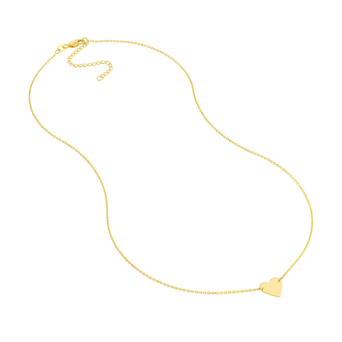 Sterling Silver Polished Plated Heart Necklace