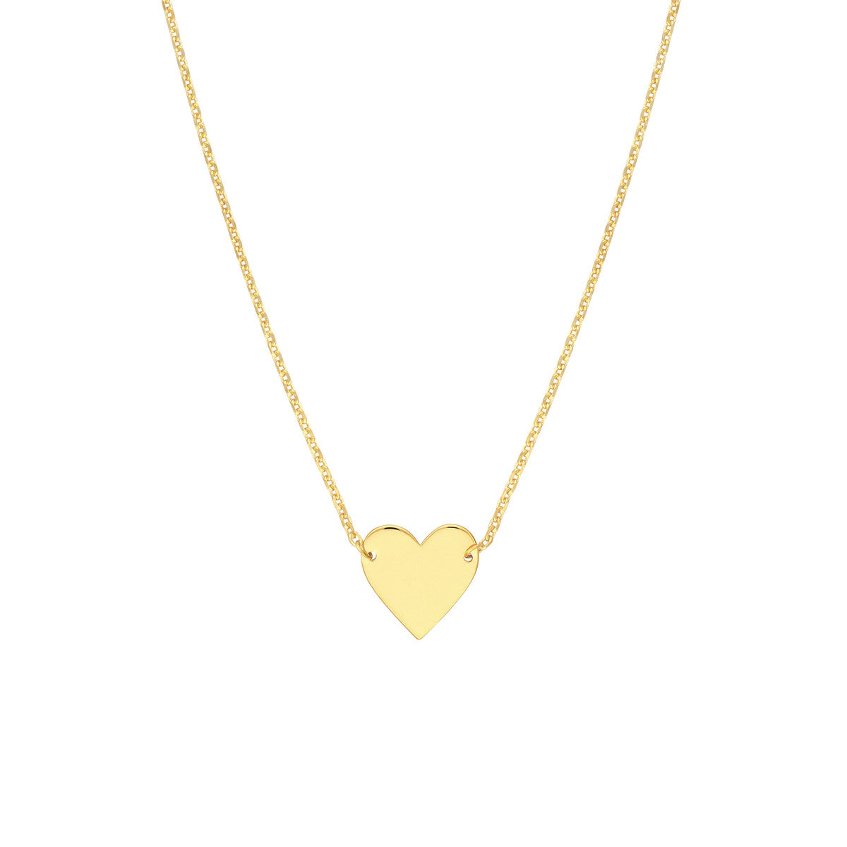 Sterling Silver Polished Plated Heart Necklace