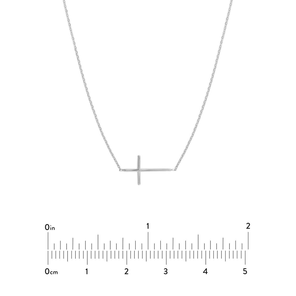 14Kt White Gold East-West Cross Pendant