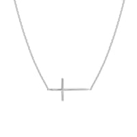 14Kt White Gold East-West Cross Pendant
