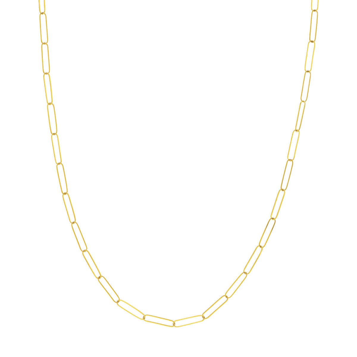 14Kt Yellow Gold 3.6mm 24" Paperclip Chain Necklace