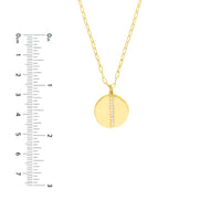 14Kt Yellow Gold 18mm Medallion 0.10cttw Diamond Pendant
