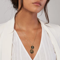 14Kt Yellow Gold 18mm Medallion 0.10cttw Diamond Pendant