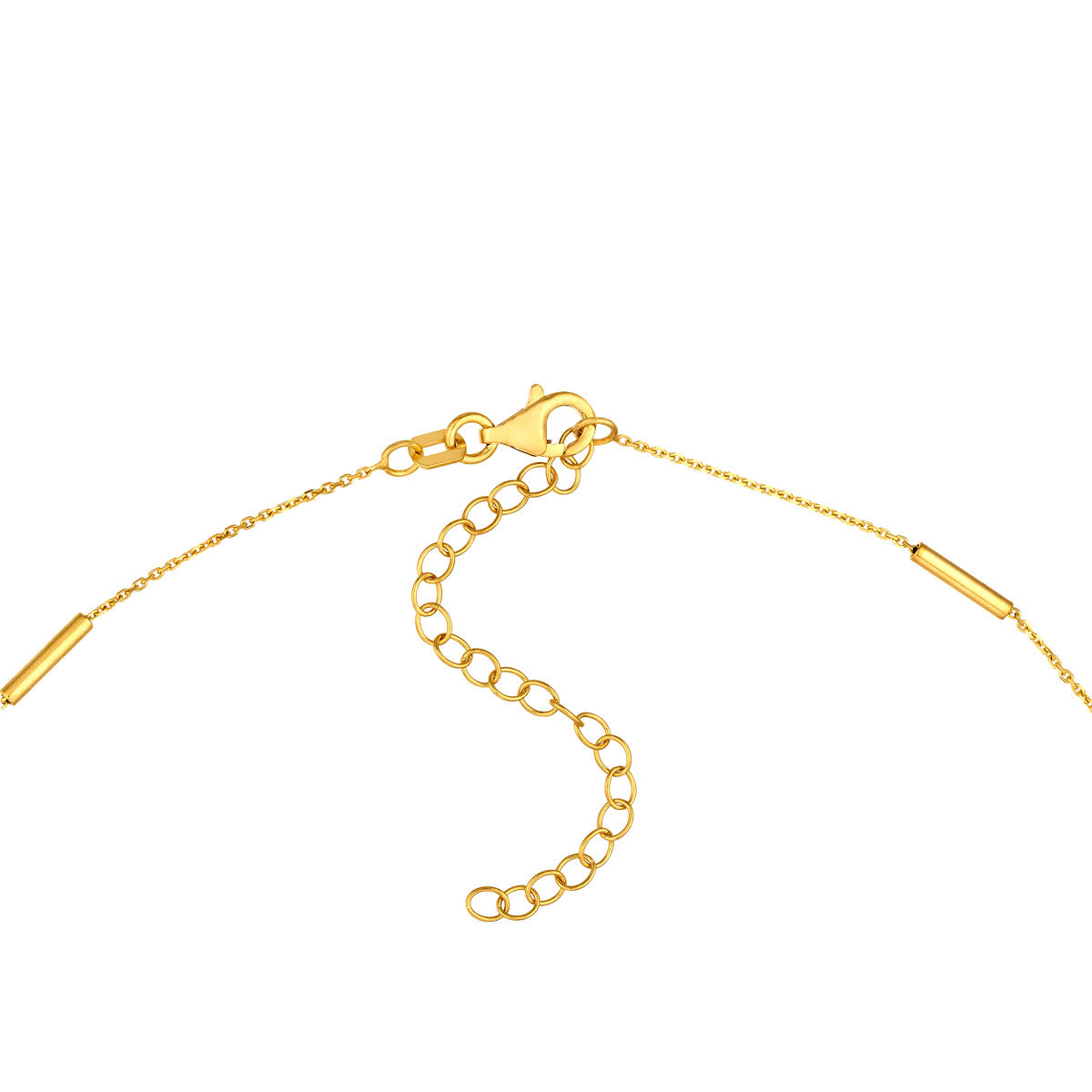 14Kt Yellow Gold 18" Adjustable Dainty Bar Station Chain