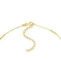 14Kt Yellow Gold 18" Adjustable Dainty Bar Station Chain