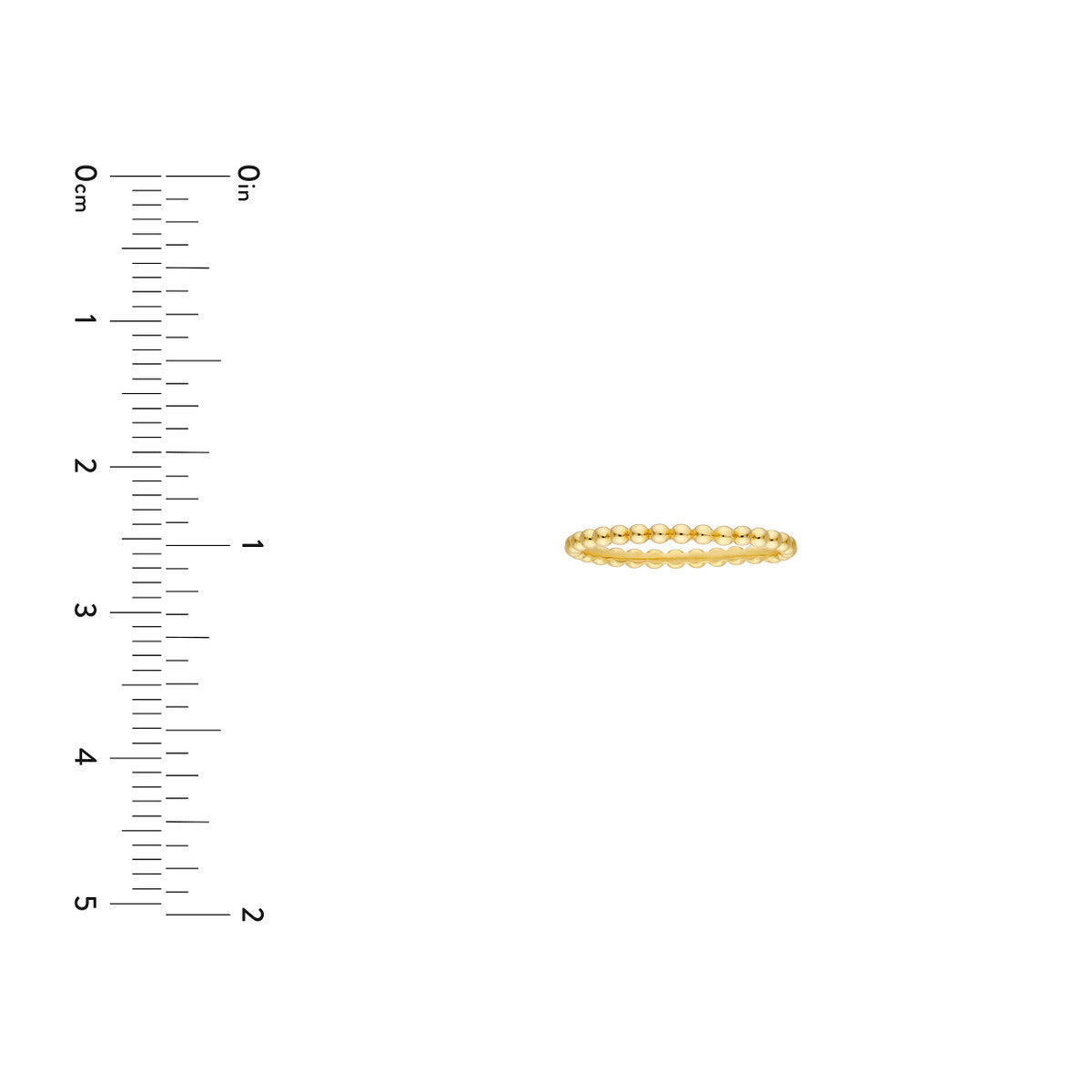 14Kt Yellow Gold Beaded Stackable Ring