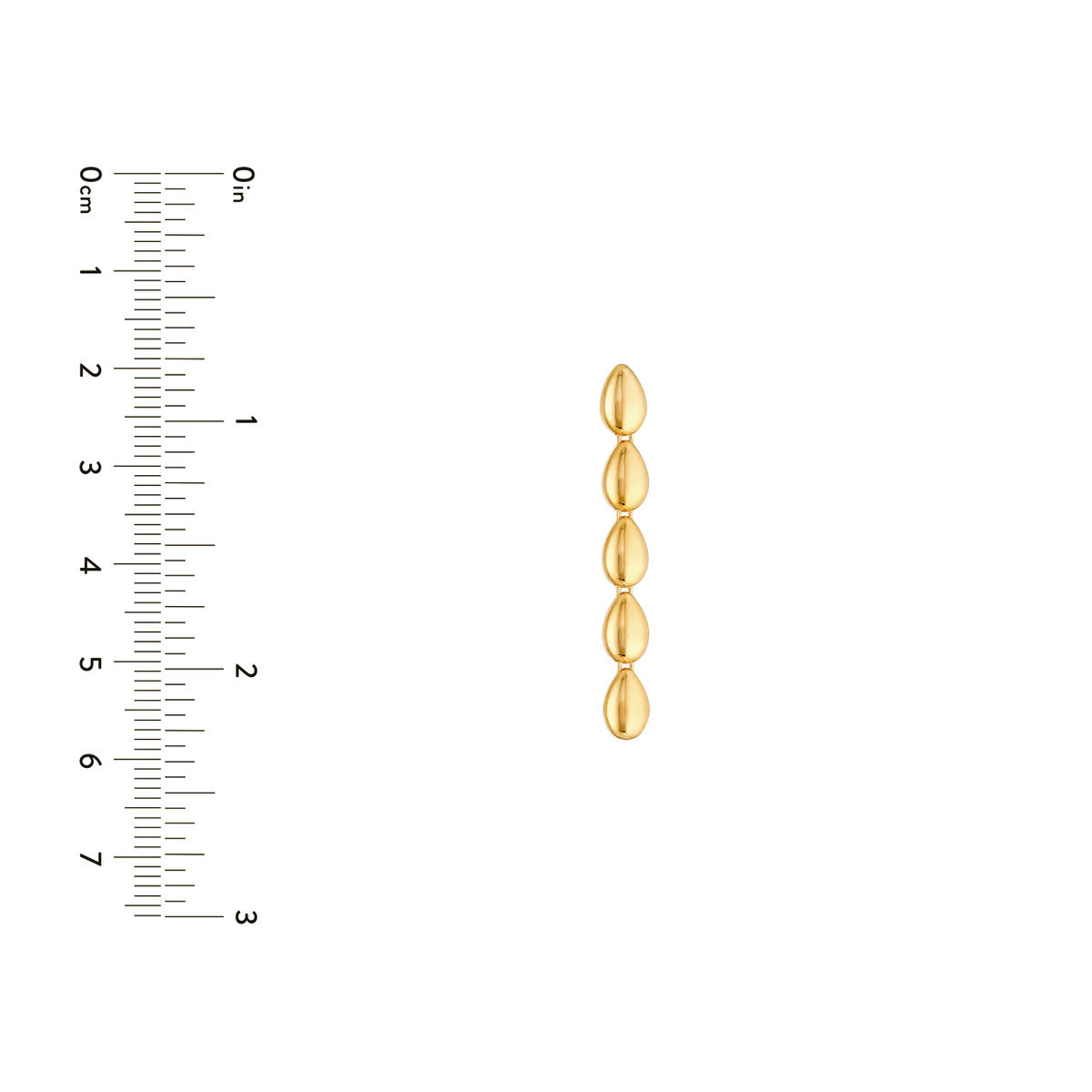 14Kt Yellow Gold 5 Teardrop Link Dangle Earrings