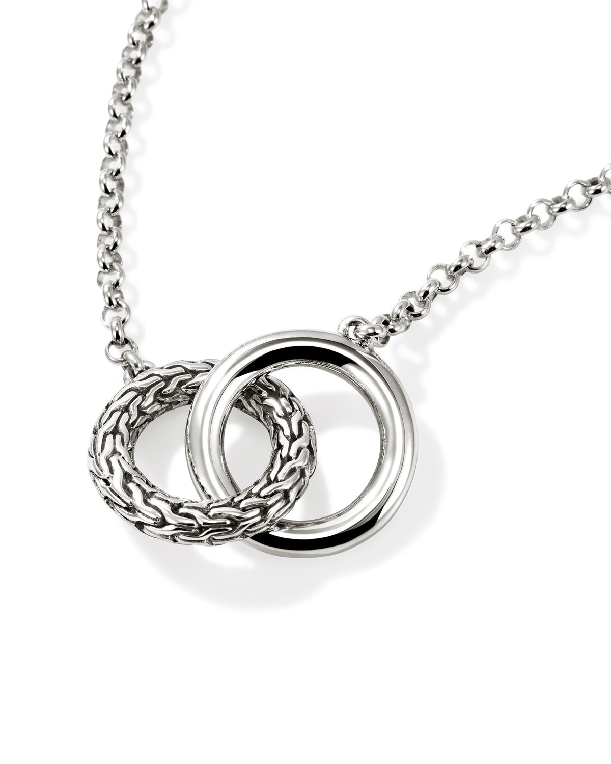 John Hardy JH Essentials Sterling Silver Interlinking Mini Rolo Chain Necklace