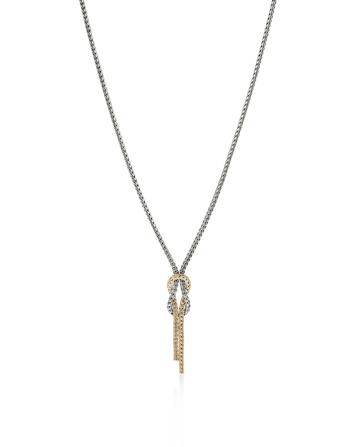 John Hardy 14Kt & Sterling Silver Love Knot 1.8mm Chain Necklace