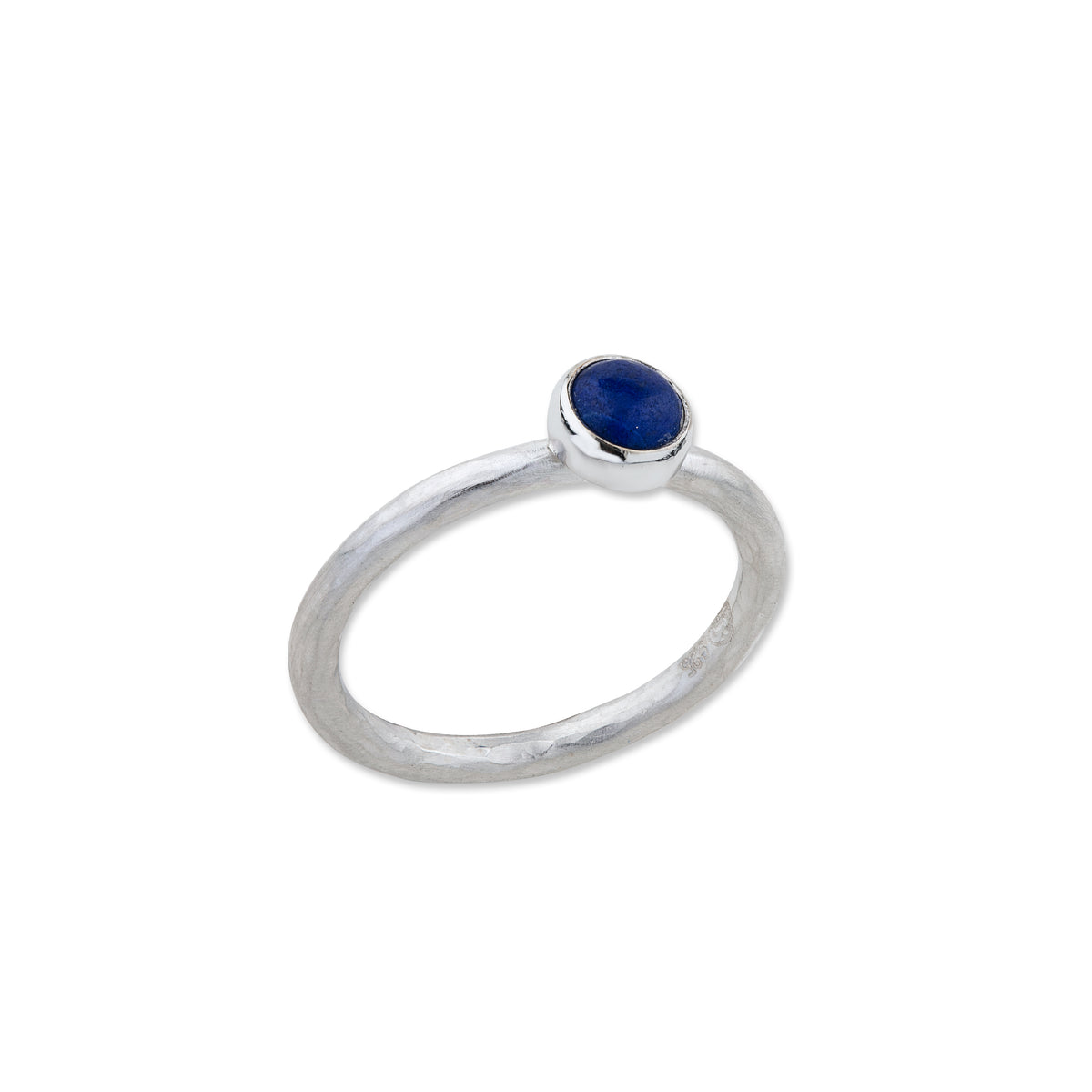 Lika Behar Sterling Silver "Priya" Round Cabochon Lapis Ring