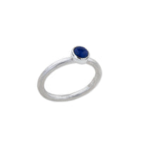 Lika Behar Sterling Silver "Priya" Round Cabochon Lapis Ring