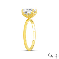 14Kt Yellow Gold Petite 1.5mm Tulip Solitaire Ring With 1.00ct Oval Natural Diamond