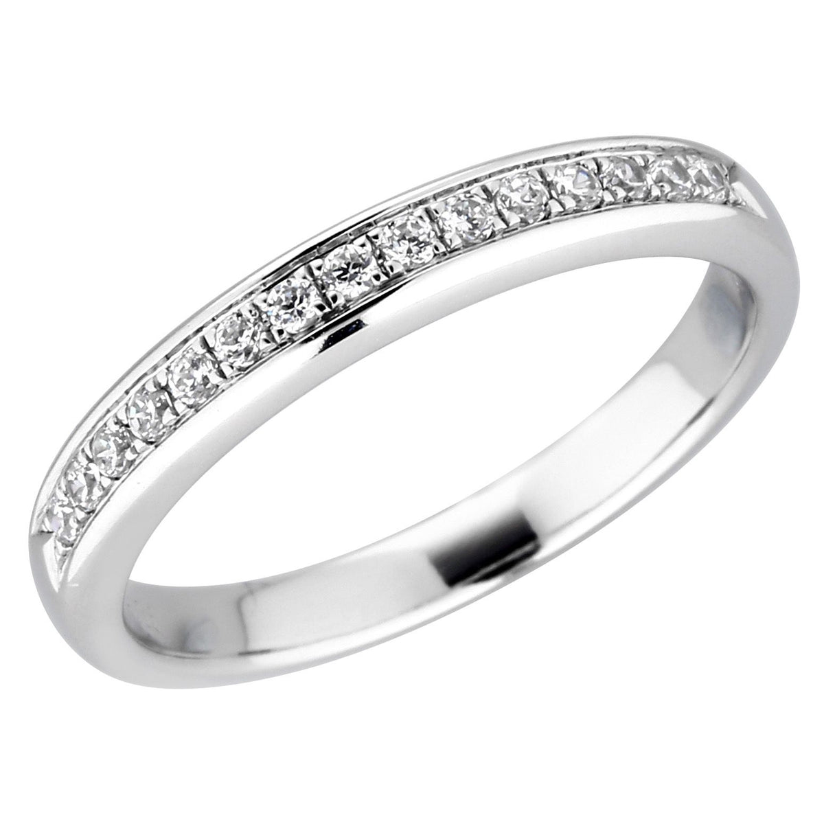 18Kt White Gold Channel-Style Pronged 0.16cttw Diamond Anniversary Band