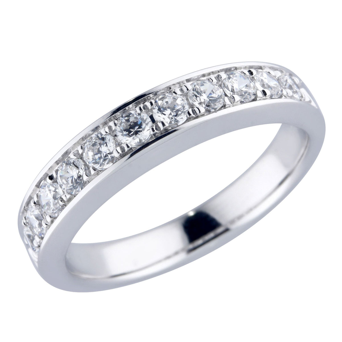 18Kt White Gold Channel-Style Prong-Set 0.33cttw Diamond Anniversary Band
