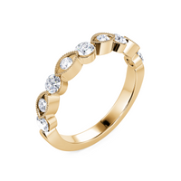 14Kt Yellow Gold 0.51cttw Diamond Milgrain Anniversary Band