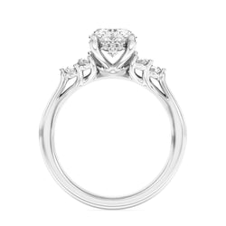 Lasker's Big Rocks Lab-Grown Diamond Collection Hidden Halo Ring with 2.05ct Oval Center Diamond