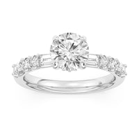 Lasker's Big Rocks Lab-Grown Diamond Collection Ring in 14Kt White Gold with 1.54ct  Round Center  Diamond