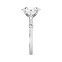 Lasker's Big Rocks Lab-Grown Diamond Collection Ring in 14Kt White Gold with 2.51Ct Oval Center Diamond