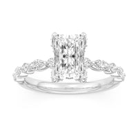 Lasker's Big Rocks Lab-Grown Diamond Collection 14Kt White Gold Ring with 2.01ct  Radiant Cut Lab-Grown Center  Diamond