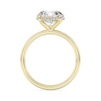 Lasker's Big Rocks Lab-Grown Diamond Collection 14Kt Yellow Gold 2.00cttw Round Lab-Grown Diamond Hidden Halo Solitaire Engagement Ring