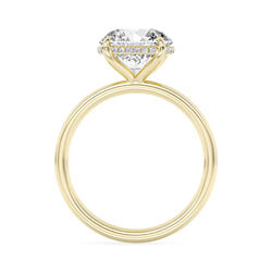 Lasker's Big Rocks Lab-Grown Diamond Collection 14Kt Yellow Gold 2.00cttw Round Lab-Grown Diamond Hidden Halo Solitaire Engagement Ring