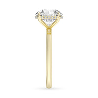 Lasker's Big Rocks Lab-Grown Diamond Collection 14Kt Yellow Gold 2.00cttw Round Lab-Grown Diamond Hidden Halo Solitaire Engagement Ring