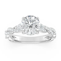 Lasker's Big Rocks Lab-Grown Diamond Collection Twist Ring in 14Kt White Gold with 2.01ct  Oval Center  Diamond
