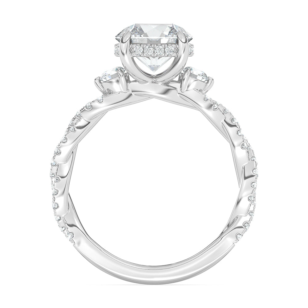 Lasker's Big Rocks Lab-Grown Diamond Collection Twist Ring in 14Kt White Gold with 2.01ct  Oval Center  Diamond