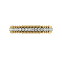 14Kt Yellow and White Gold 3-Row Band with Natural Diamonds