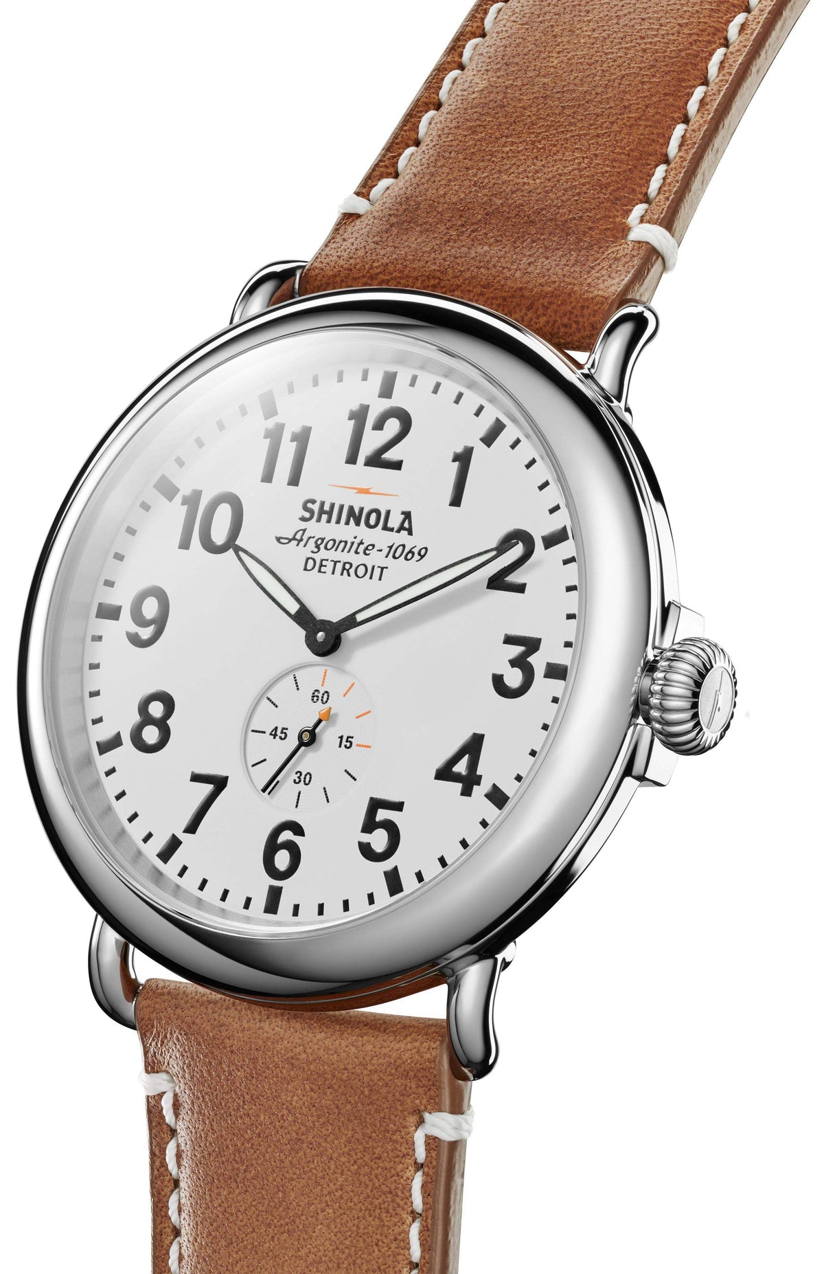 Shinola Runwell 47mm White/Tan Quartz Watch