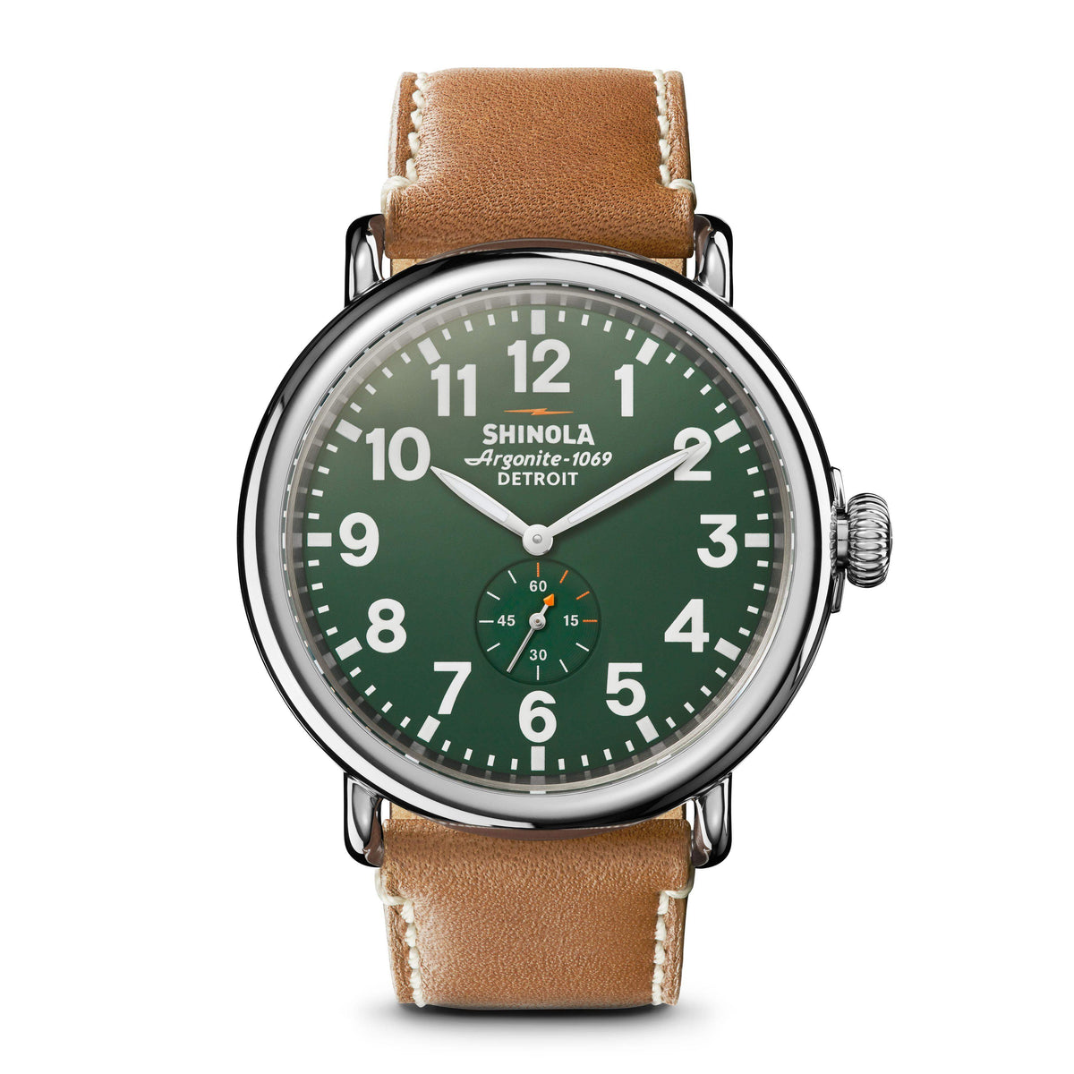 Shinola Runwell Largo Tan/Green 47mm Argonite 1069 Quartz Watch