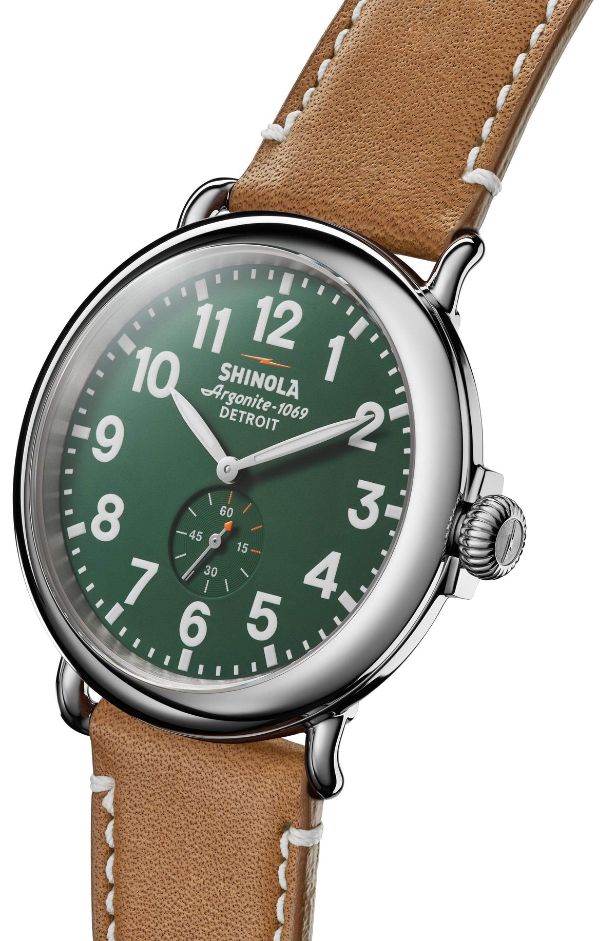 Shinola Runwell Largo Tan/Green 47mm Argonite 1069 Quartz Watch