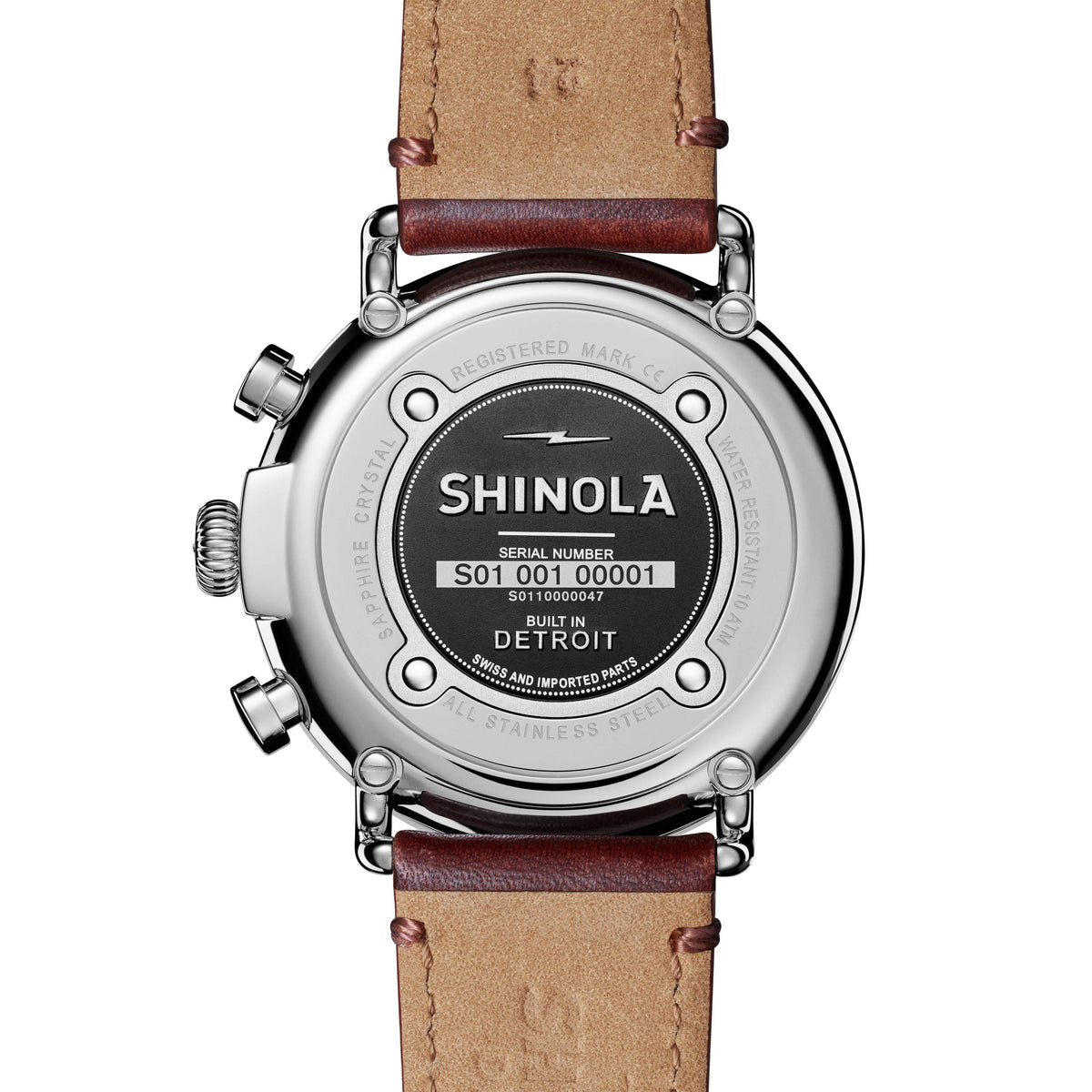 Shinola Runwell Chronograph Brown/Blue 47mm Argonite 5021 Quartz Watch