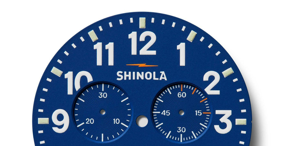 Shinola Runwell Chronograph Brown/Blue 47mm Argonite 5021 Quartz Watch